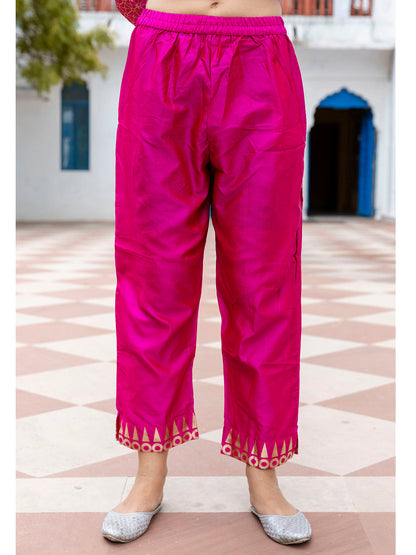 Yamini Cotton Silk Jacquard Kurta Pant with Banarasi Silk Dupatta – Elegant Ethnic 3-Piece Set for Women - FitVibe Fashion