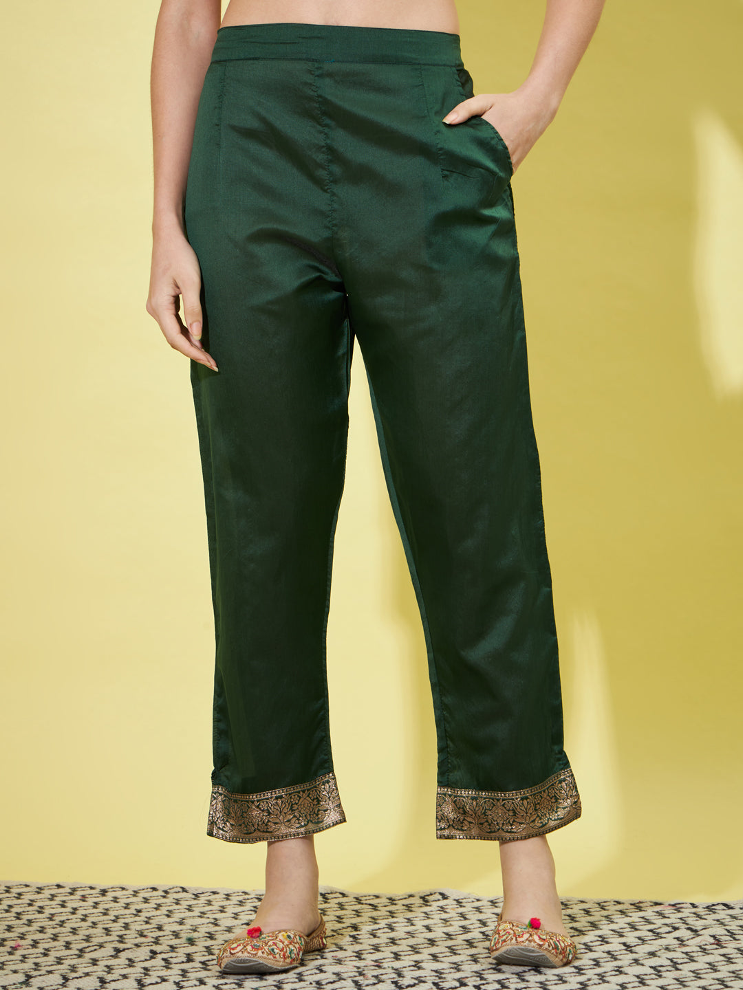 Cotton Silk Jacquard Kurta Pant With Heavy Banarasi Silk Dupatta - FitVibe Fashion