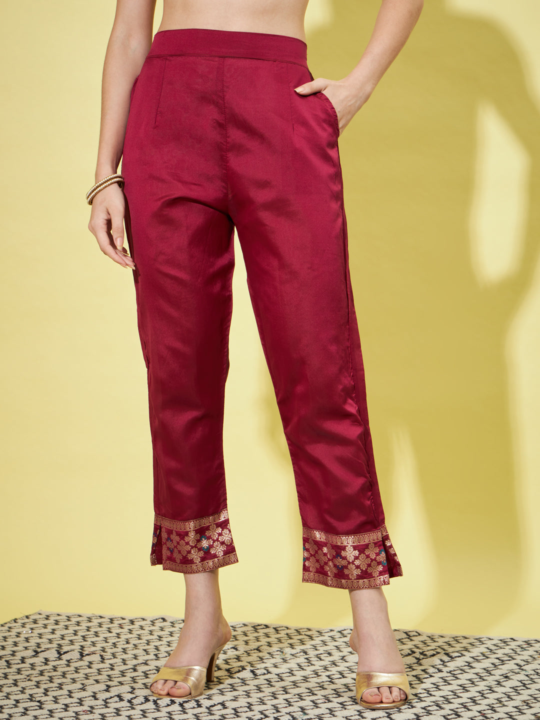 Cotton Silk Jacquard Kurta Pant With Heavy Banarasi Silk Dupatta - FitVibe Fashion