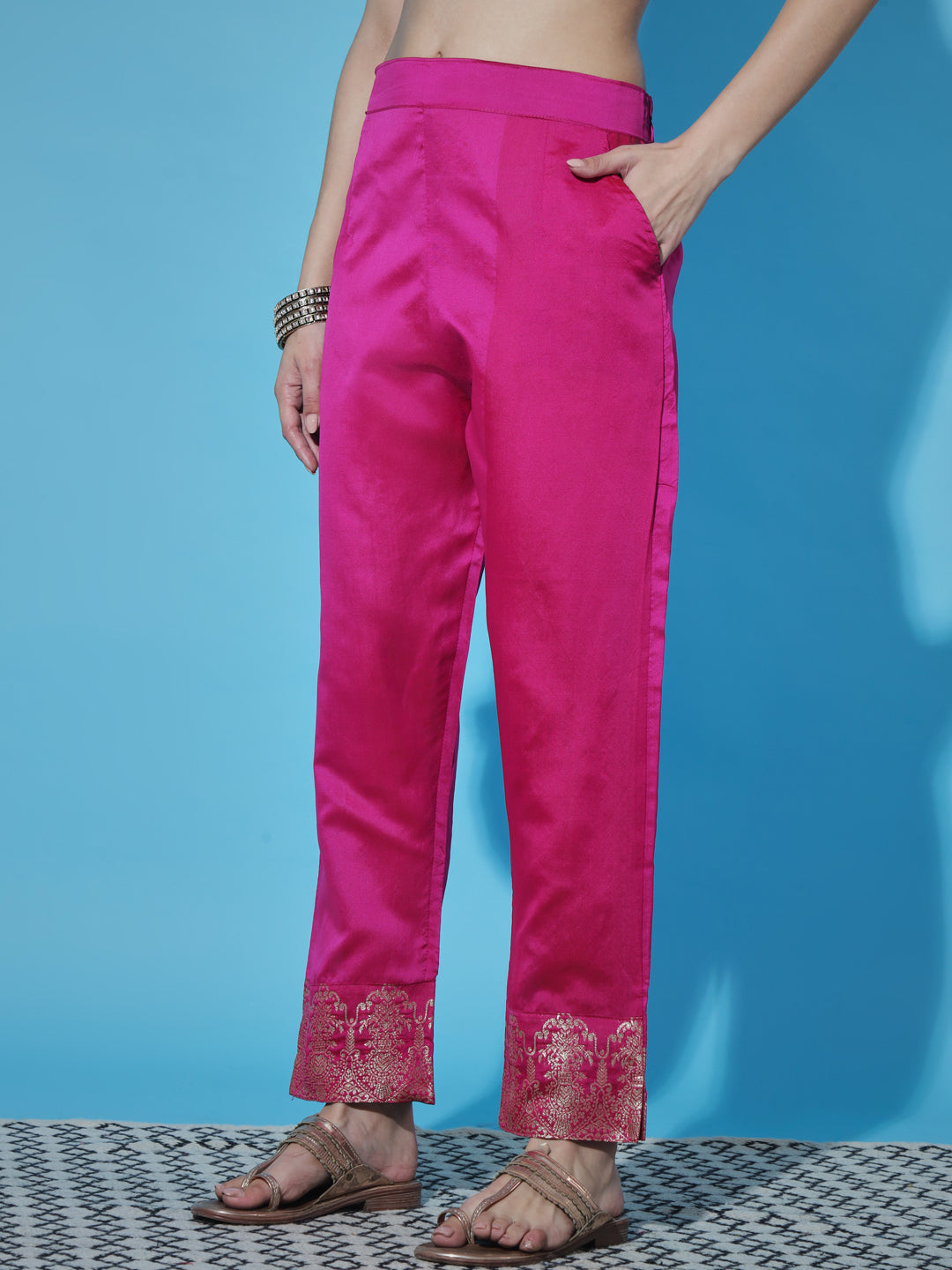 Cotton Silk Jacquard Kurta Pant With Heavy Banarasi Silk Dupatta - FitVibe Fashion