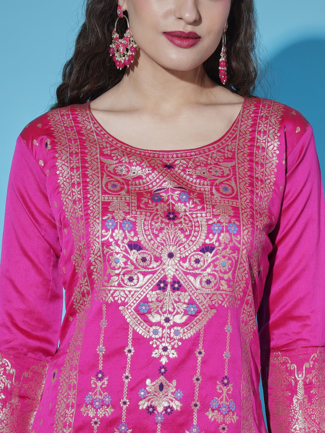 Cotton Silk Jacquard Kurta Pant With Heavy Banarasi Silk Dupatta - FitVibe Fashion