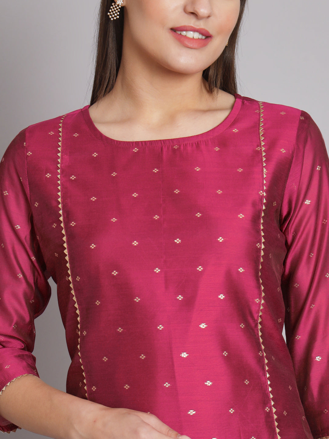 Kurta and Trouser Duppata Set Chanderi Modal Butti - FitVibe Fashion