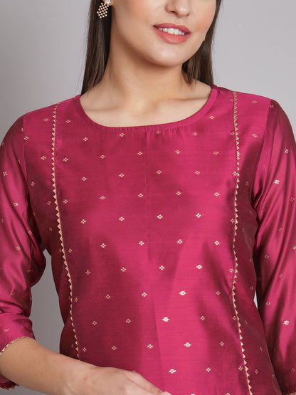 Kurta and Trouser Duppata Set Chanderi Modal Butti - FitVibe Fashion