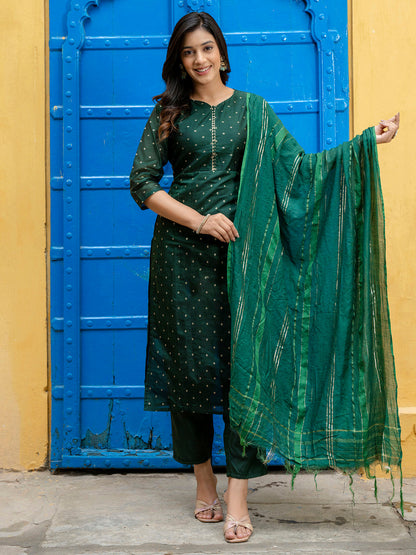 Kurta and Trouser Duppata Set Chanderi Modal Butti - FitVibe Fashion