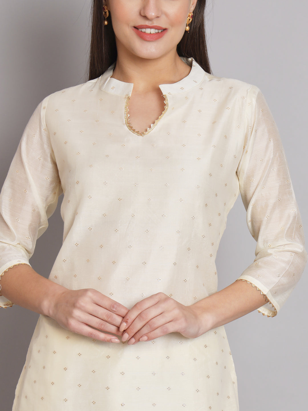 Kurta and Trouser Duppata Set Chanderi Modal Butti - FitVibe Fashion