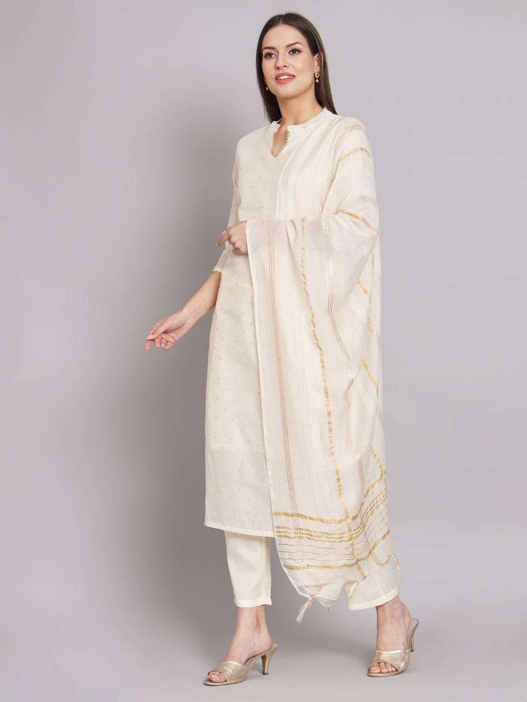 Kurta and Trouser Duppata Set Chanderi Modal Butti - FitVibe Fashion