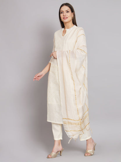 Kurta and Trouser Duppata Set Chanderi Modal Butti - FitVibe Fashion
