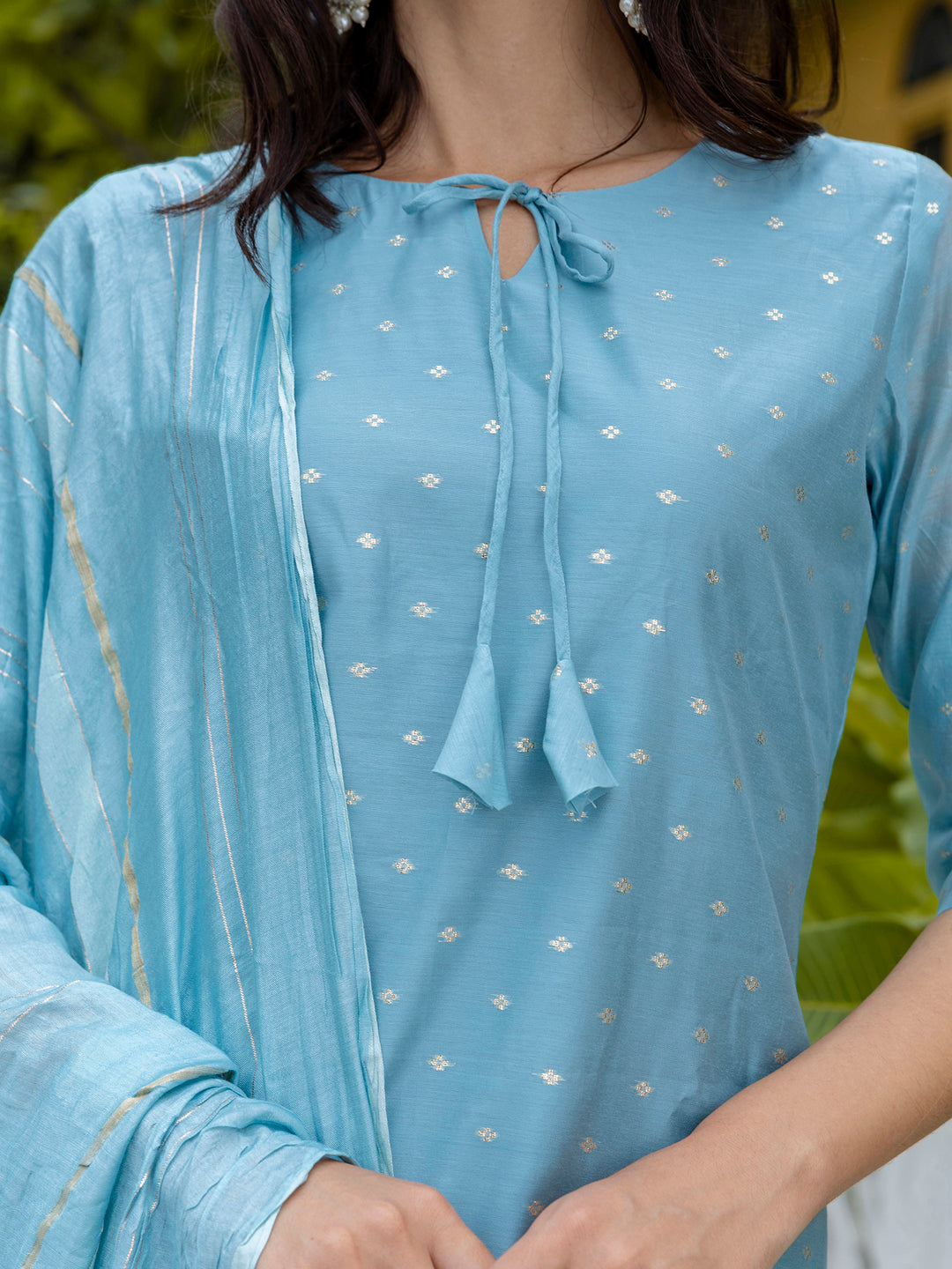 Kurta and Trouser Duppata Set Chanderi Modal Butti - FitVibe Fashion