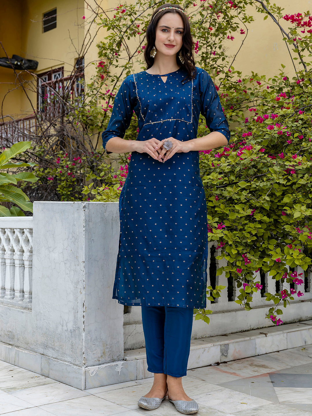 Kurta and Trouser Duppata Set Chanderi Modal Butti - FitVibe Fashion