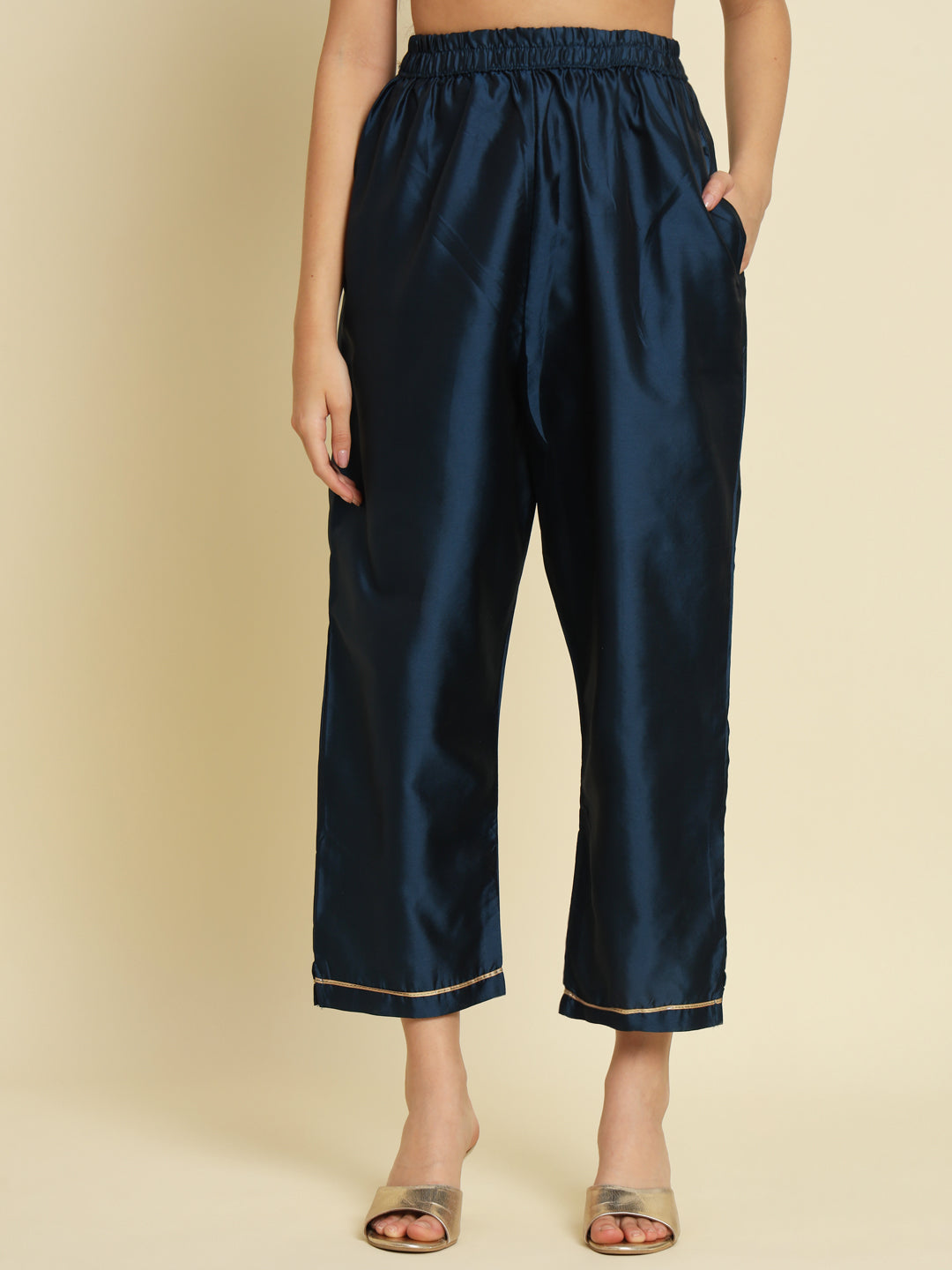 Kurta and Trousers Pant Set Heavy Zari Wok Silk Blend - FitVibe Fashion