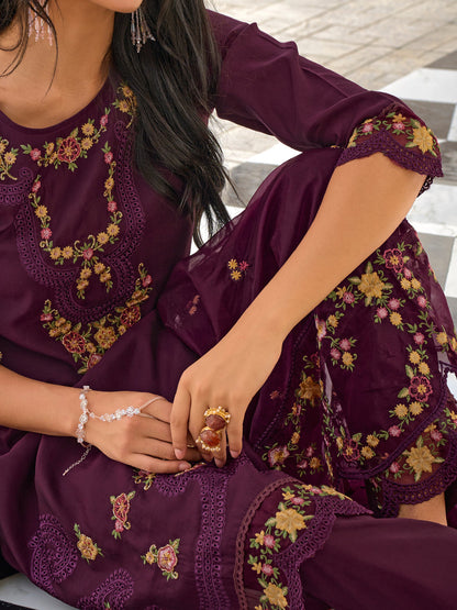 Women Silk Blend Kurta Pant Dupatta Set - FitVibe Fashion