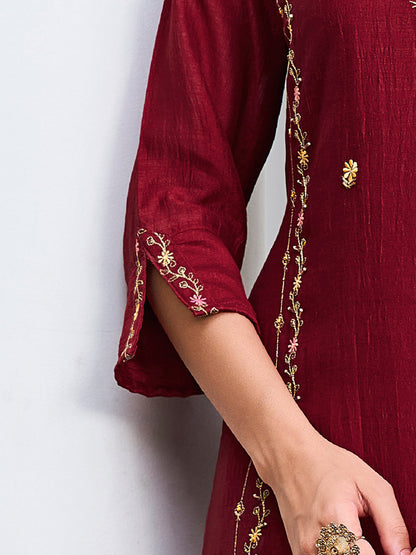 Shruti Women Kurta and Trouser Duppata Set Silk Blend - FitVibe Fashion