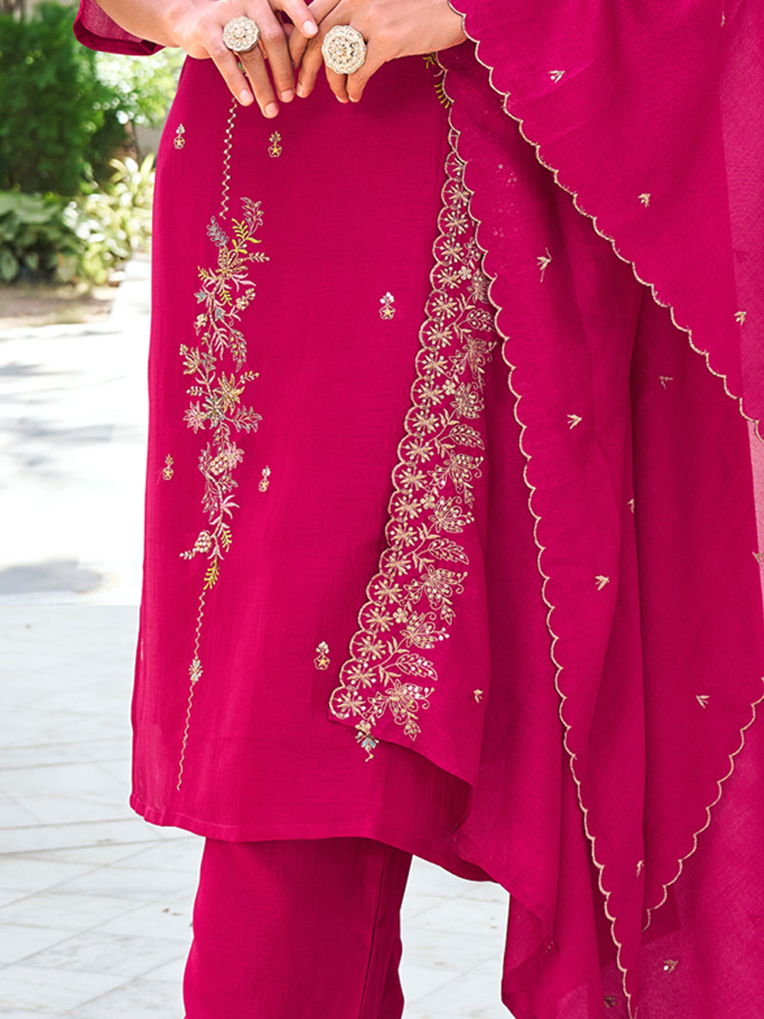 Sneha Women Kurta and Trouser Duppata Set Silk Blend - FitVibe Fashion