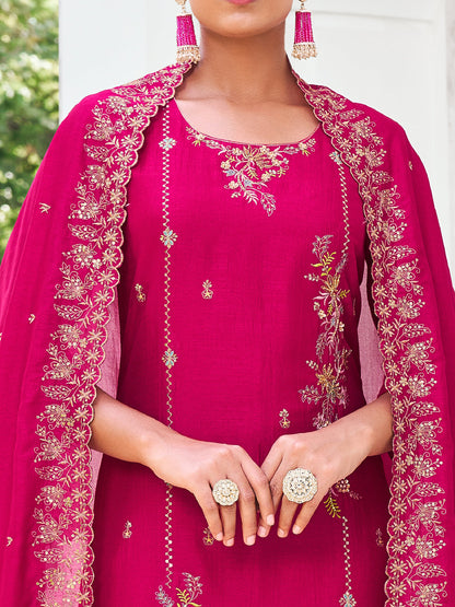 Sneha Women Kurta and Trouser Duppata Set Silk Blend - FitVibe Fashion