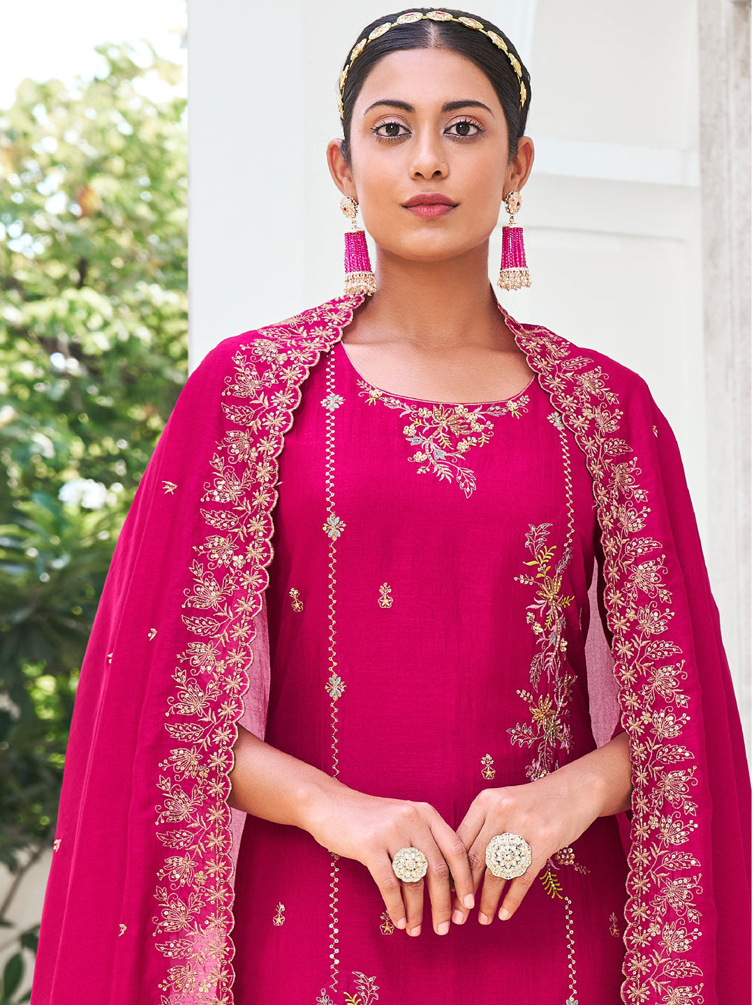 Sneha Women Kurta and Trouser Duppata Set Silk Blend - FitVibe Fashion