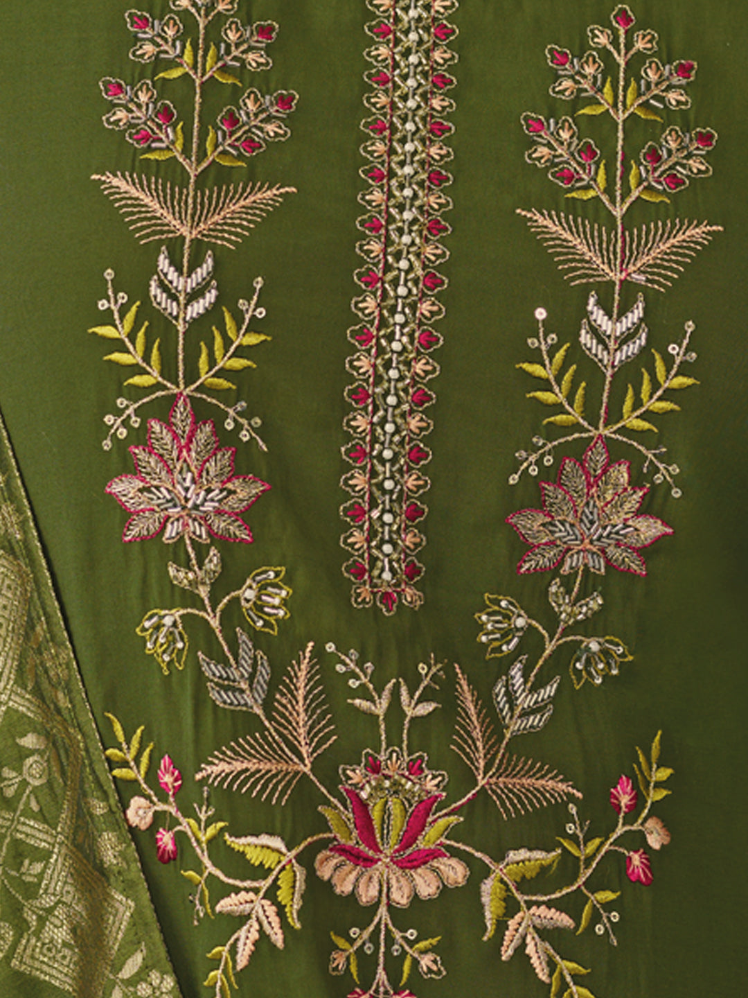 Women Kurta and Trouser Duppata Set Pure Viscose Silk - FitVibe Fashion