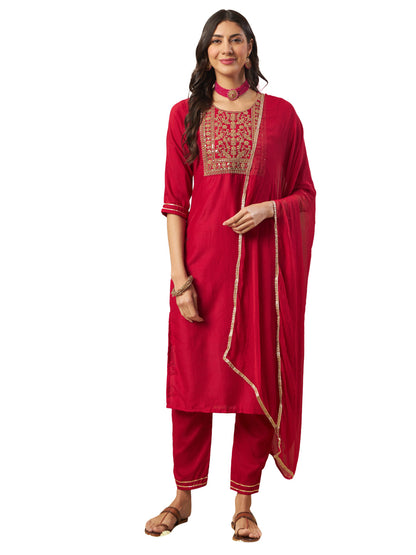 Women Kurta and Trousers Pant Set Cotton Blend - FitVibe Fashion