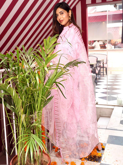 Chetna Silk Blend High Neck Kurta and Trousers Pant Set - FitVibe Fashion