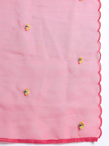 Pink Silk Blend Dori Embroidered Kurta Set - FitVibe Fashion