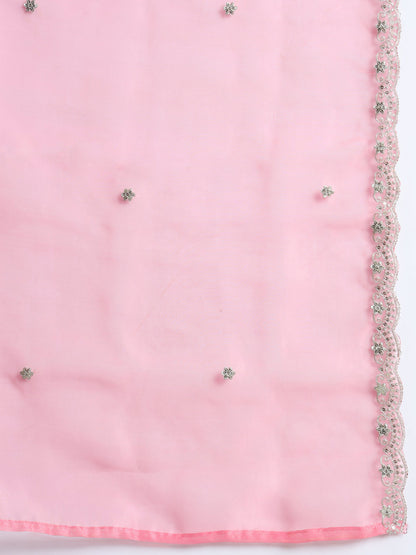 Shringar Silk Blend Embroidered Kurta Set with Dupatta - FitVibe Fashion