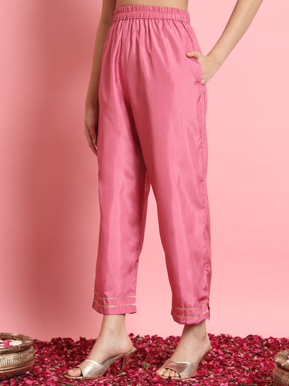 Shringar Silk Blend Embroidered Kurta Set with Dupatta - FitVibe Fashion