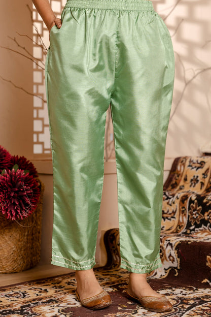 Durga Silk Blend Embroidered Kurta Set with Dupatta - FitVibe Fashion