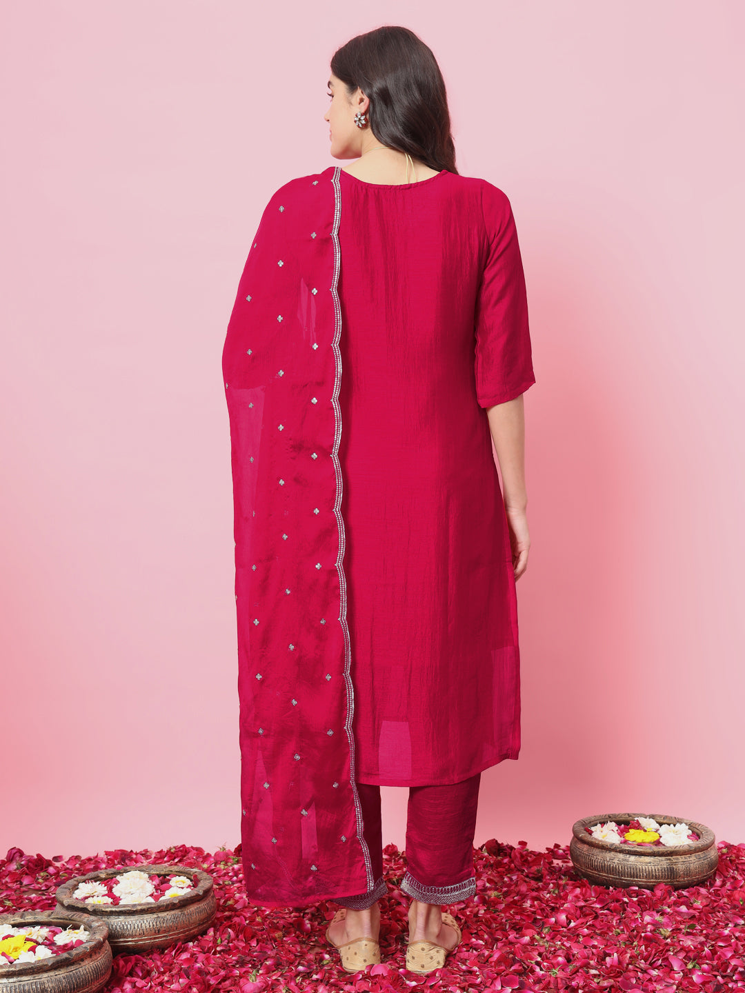Zehra  Women Kurta and Trousers Pant Set Silk Blend - FitVibe Fashion