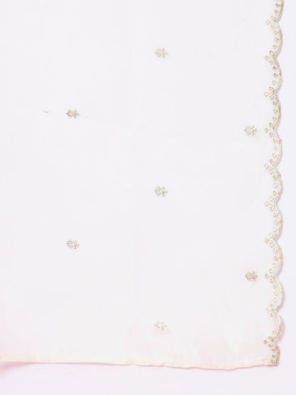 Saanjh  Silk Blend Kurta and Trouser Set with Organza Dupatta - FitVibe Fashion