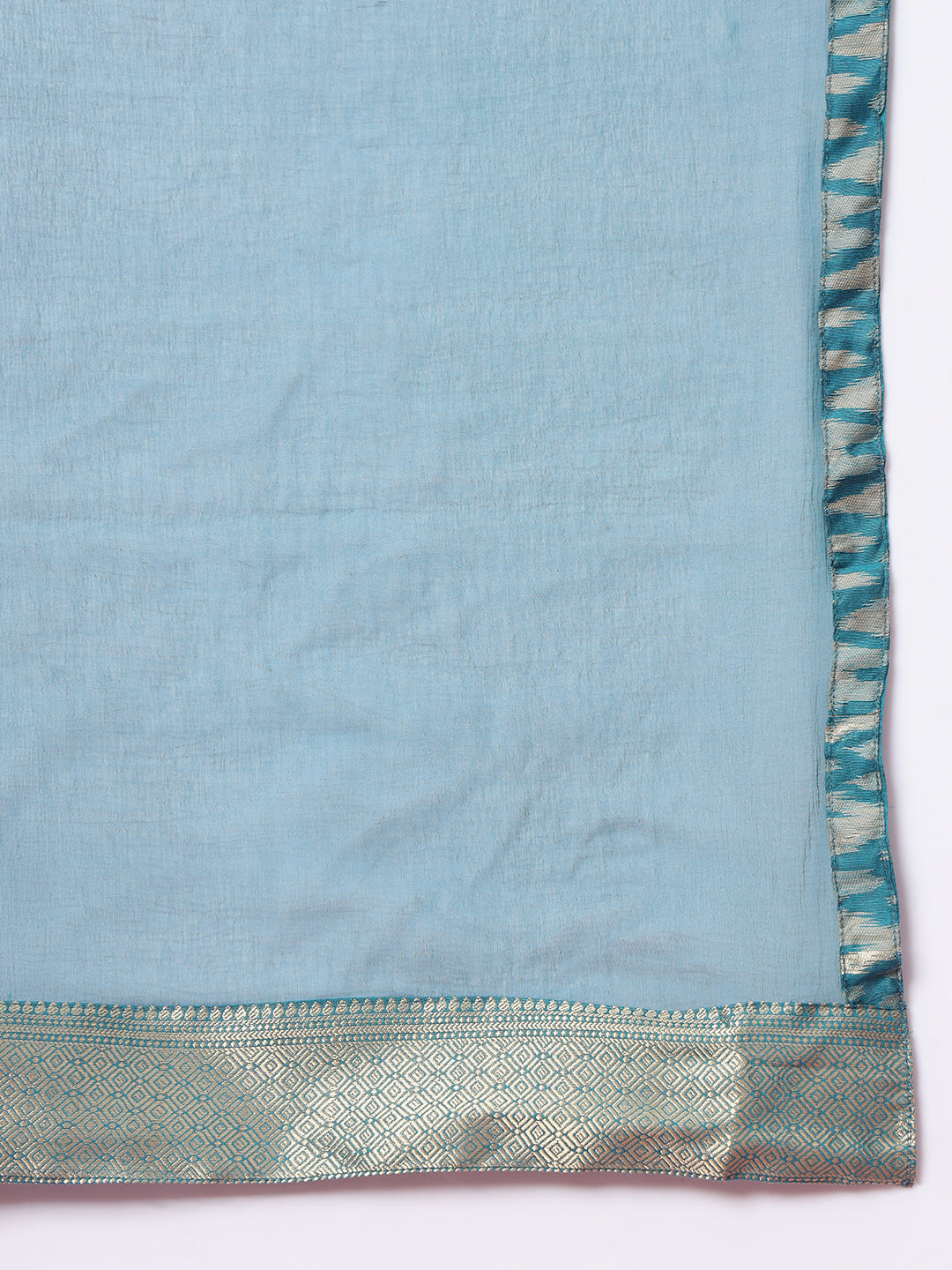 Zariya Flared Kurta and Trousers Pant Set Cotton Silk Blend - FitVibe Fashion