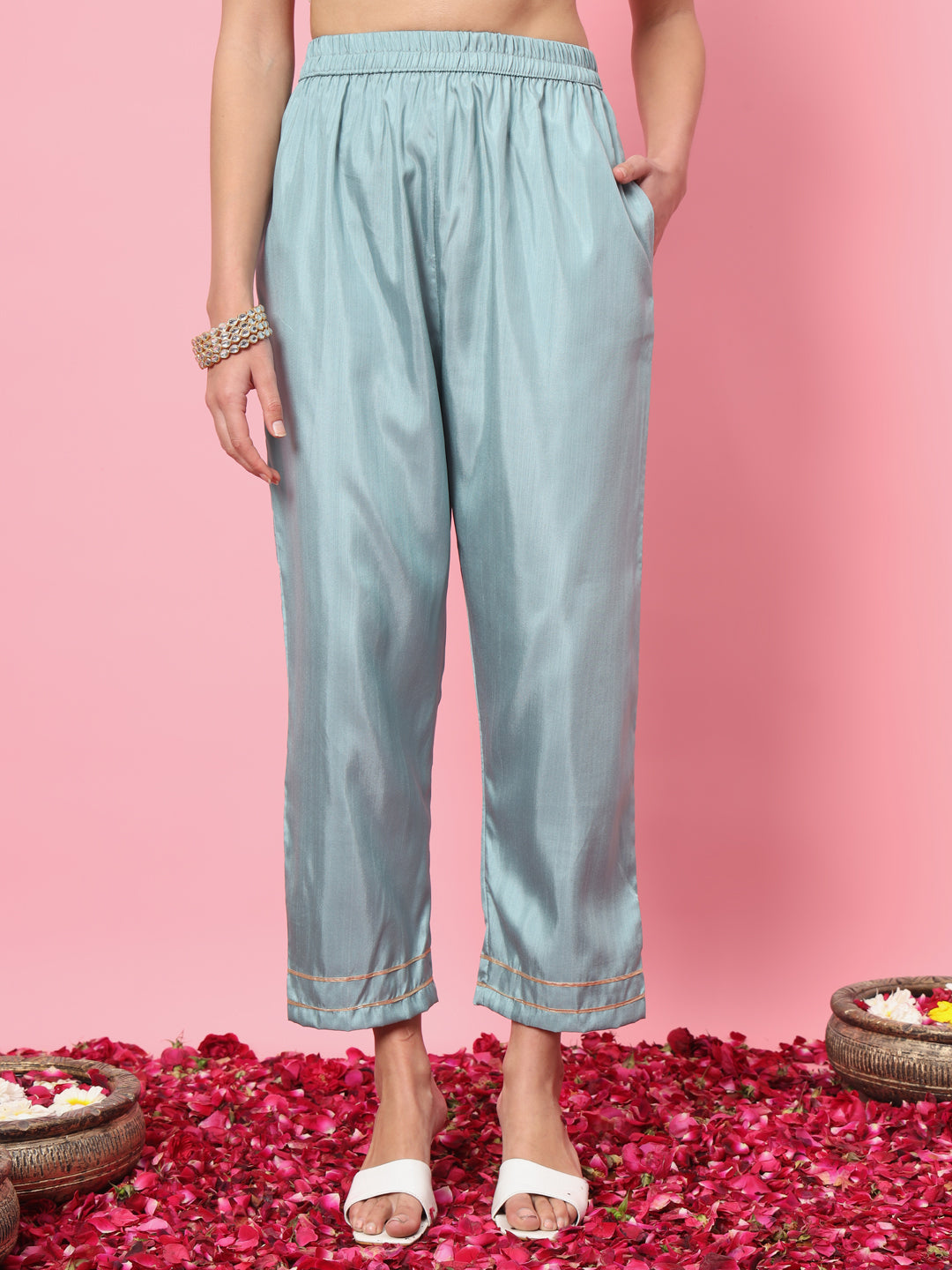 Bandhan Silk Blend Kurta and Trouser Pant Set - FitVibe Fashion