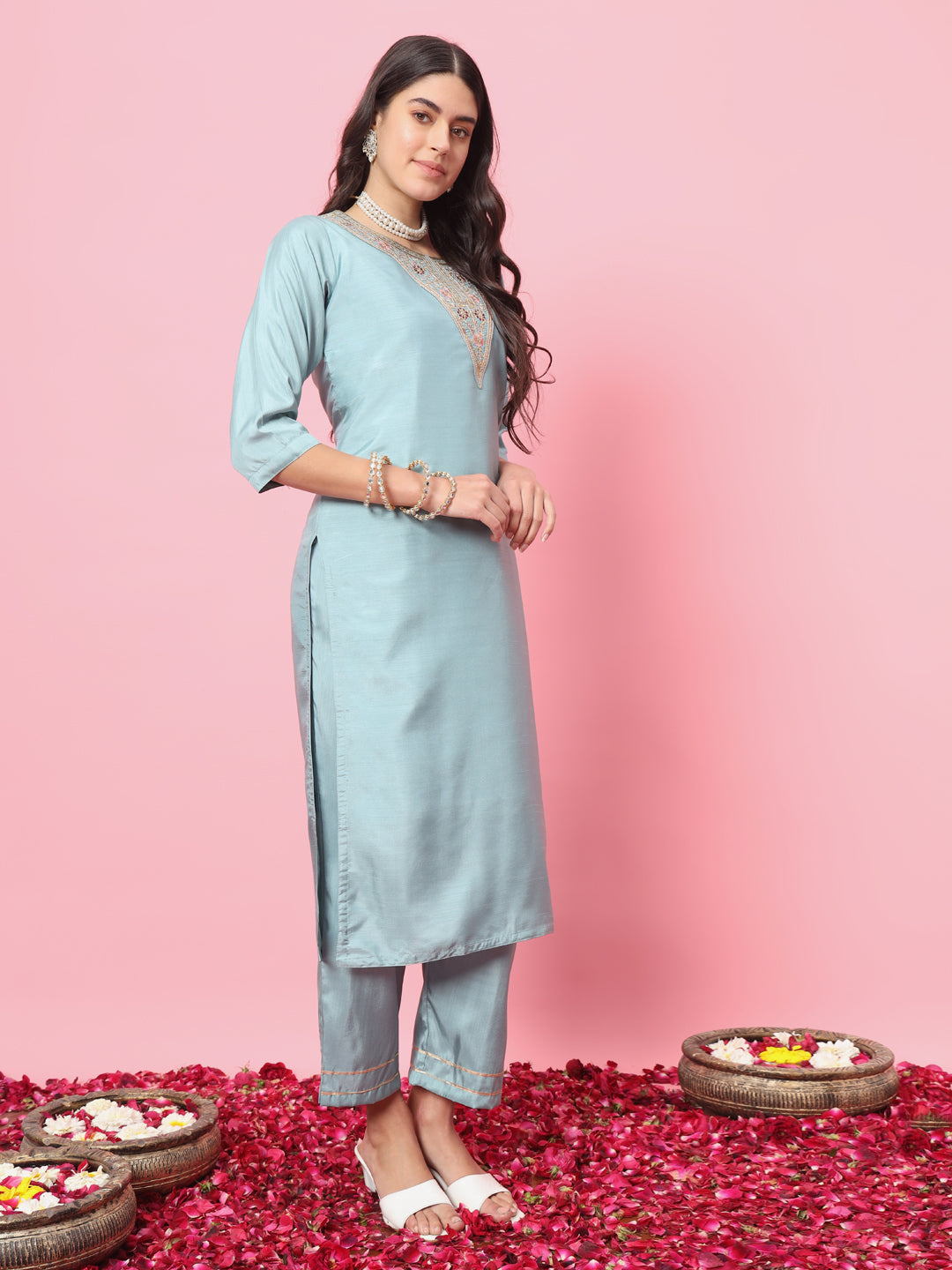 Bandhan Silk Blend Kurta and Trouser Pant Set - FitVibe Fashion