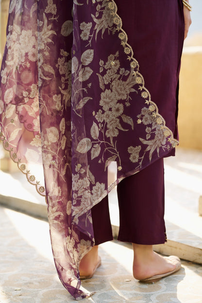 Sanskruti Embroidered Silk Blend Straight Suit With Dupatta - FitVibe Fashion