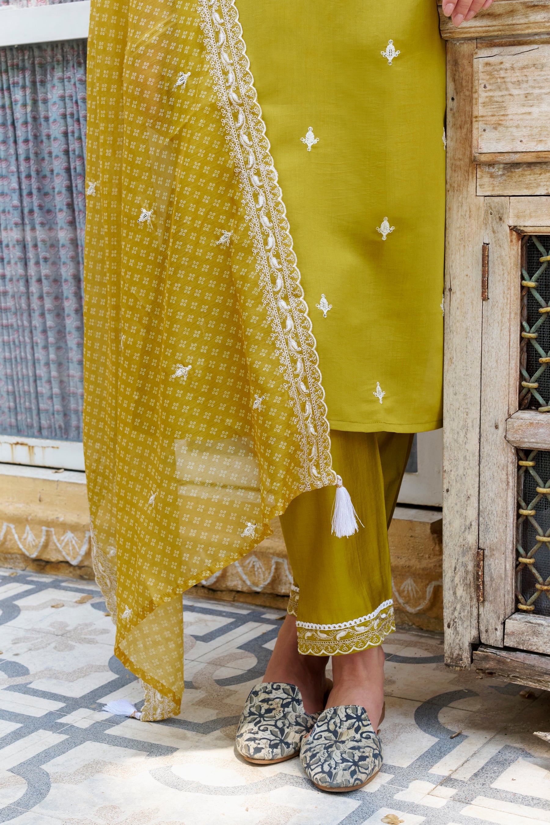 Tridevi Embroidered Silk Blend Straight Suit With Dupatta - FitVibe Fashion
