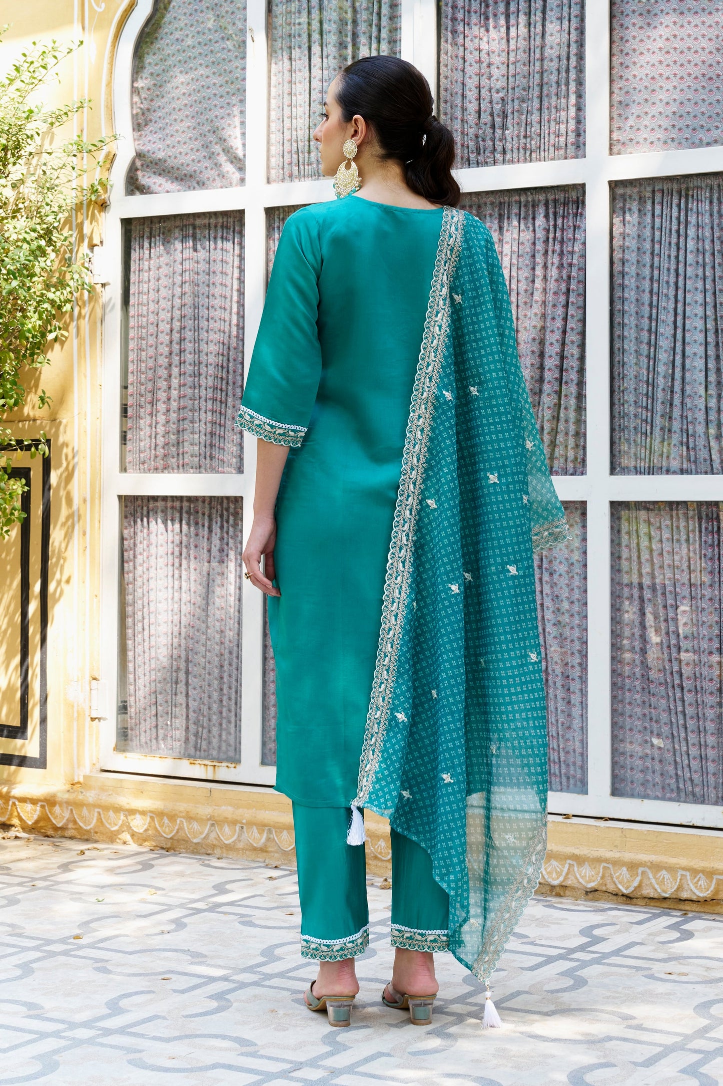 Surabhi Embroidered Silk Blend Straight Suit With Dupatta - FitVibe Fashion