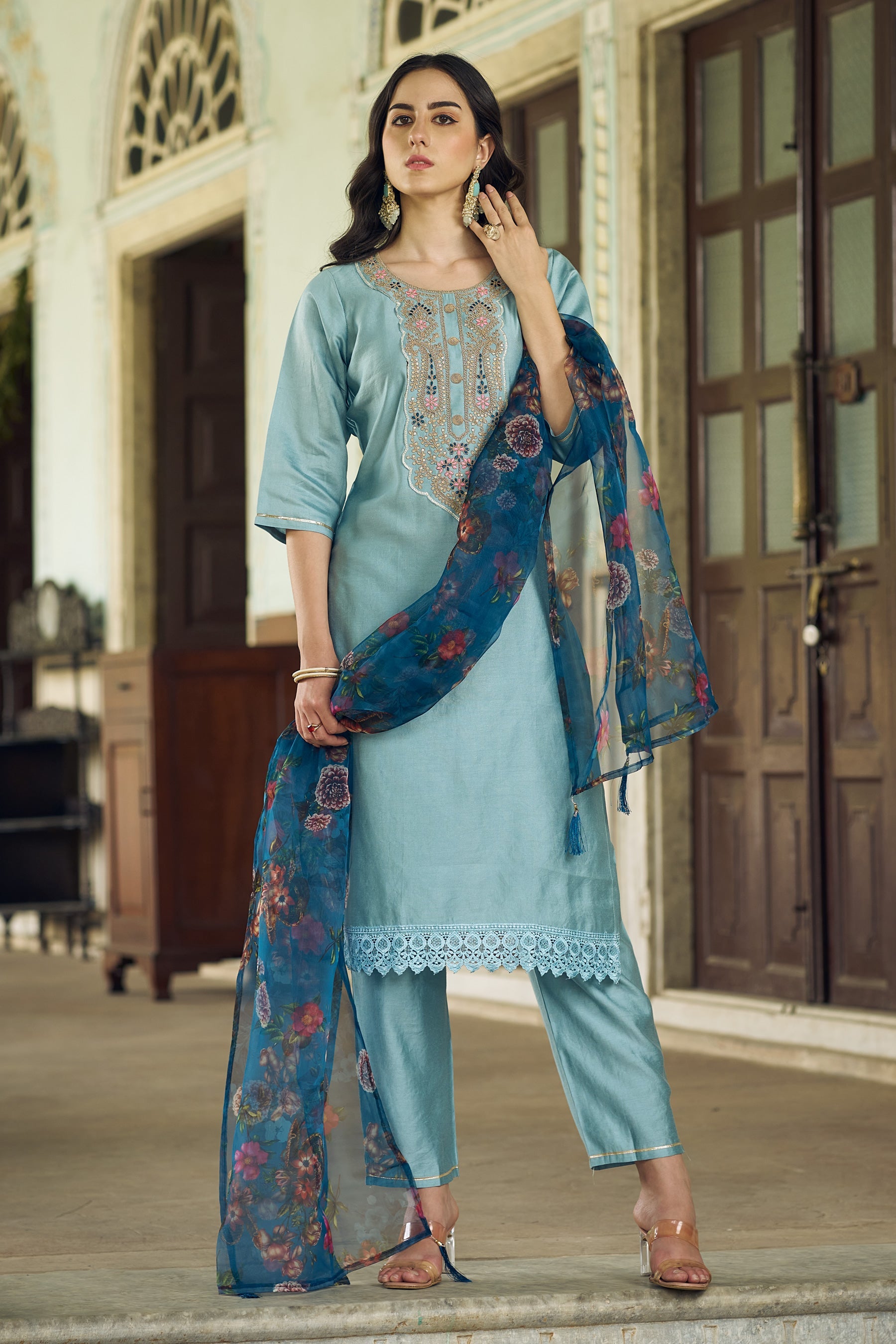 Vedika Women Kurta and Pant Sets Viscose Rayon Fabric - FitVibe Fashion