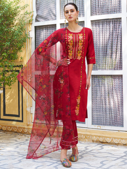 Mehak Women Kurta and Pant Sets Viscose Rayon Fabric - FitVibe Fashion