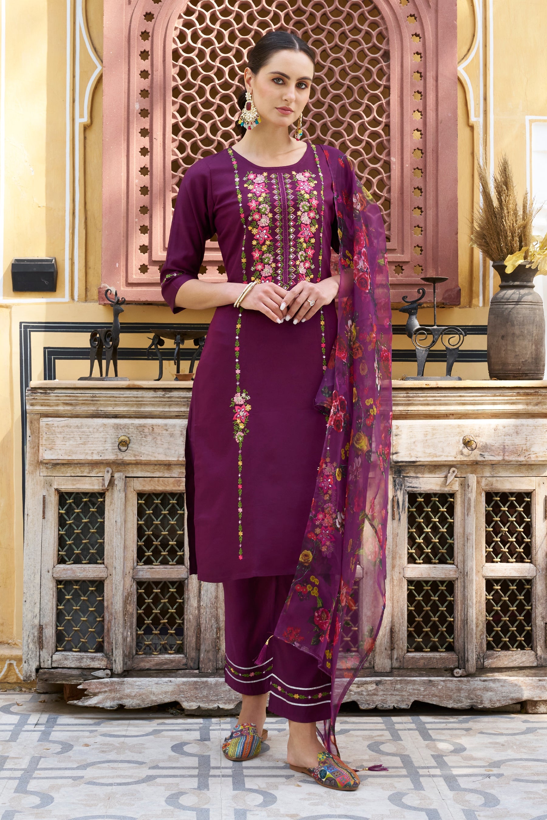 Kavya Women Kurta and Pant Sets Viscose Rayon Fabric - FitVibe Fashion