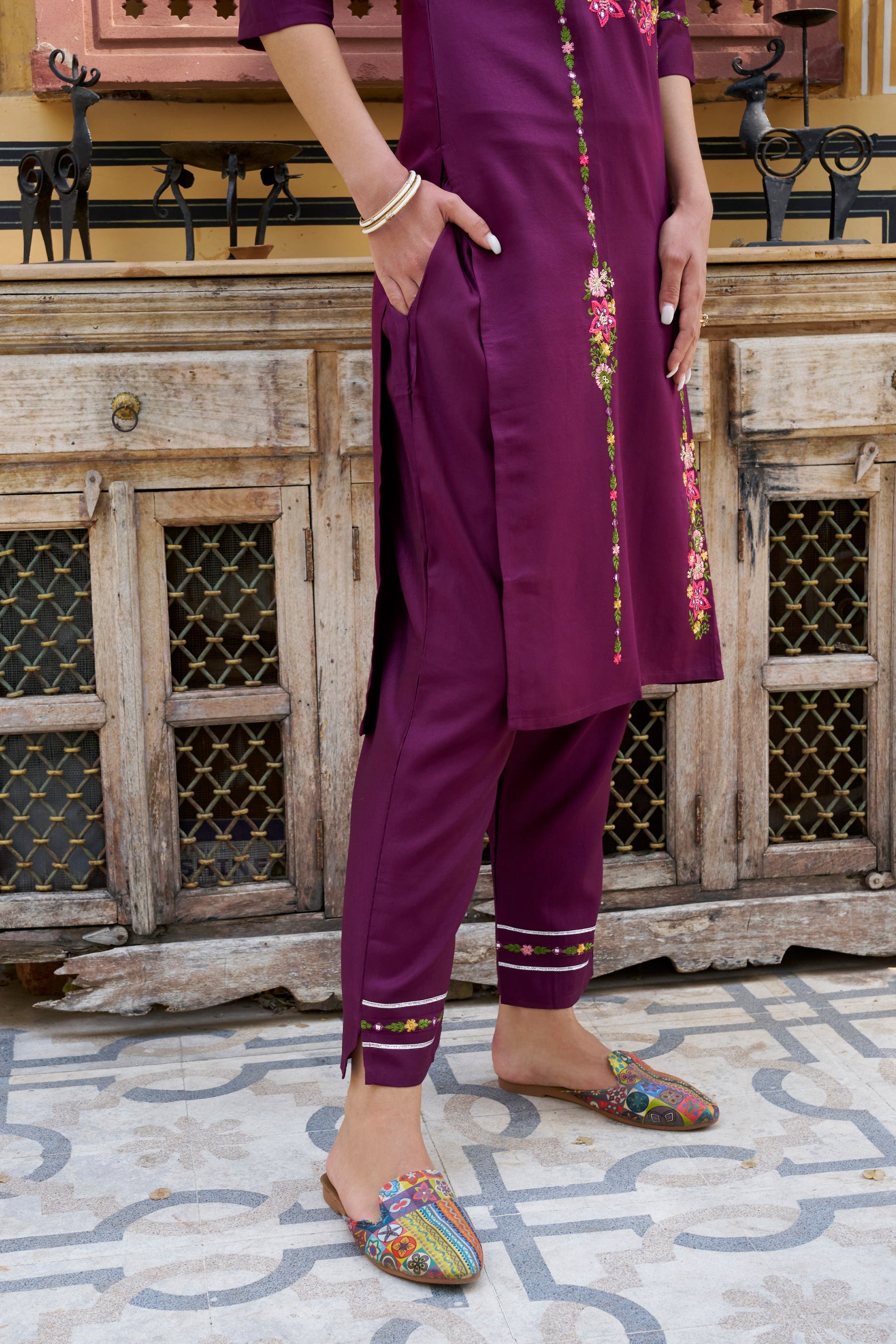 Kavya Women Kurta and Pant Sets Viscose Rayon Fabric - FitVibe Fashion