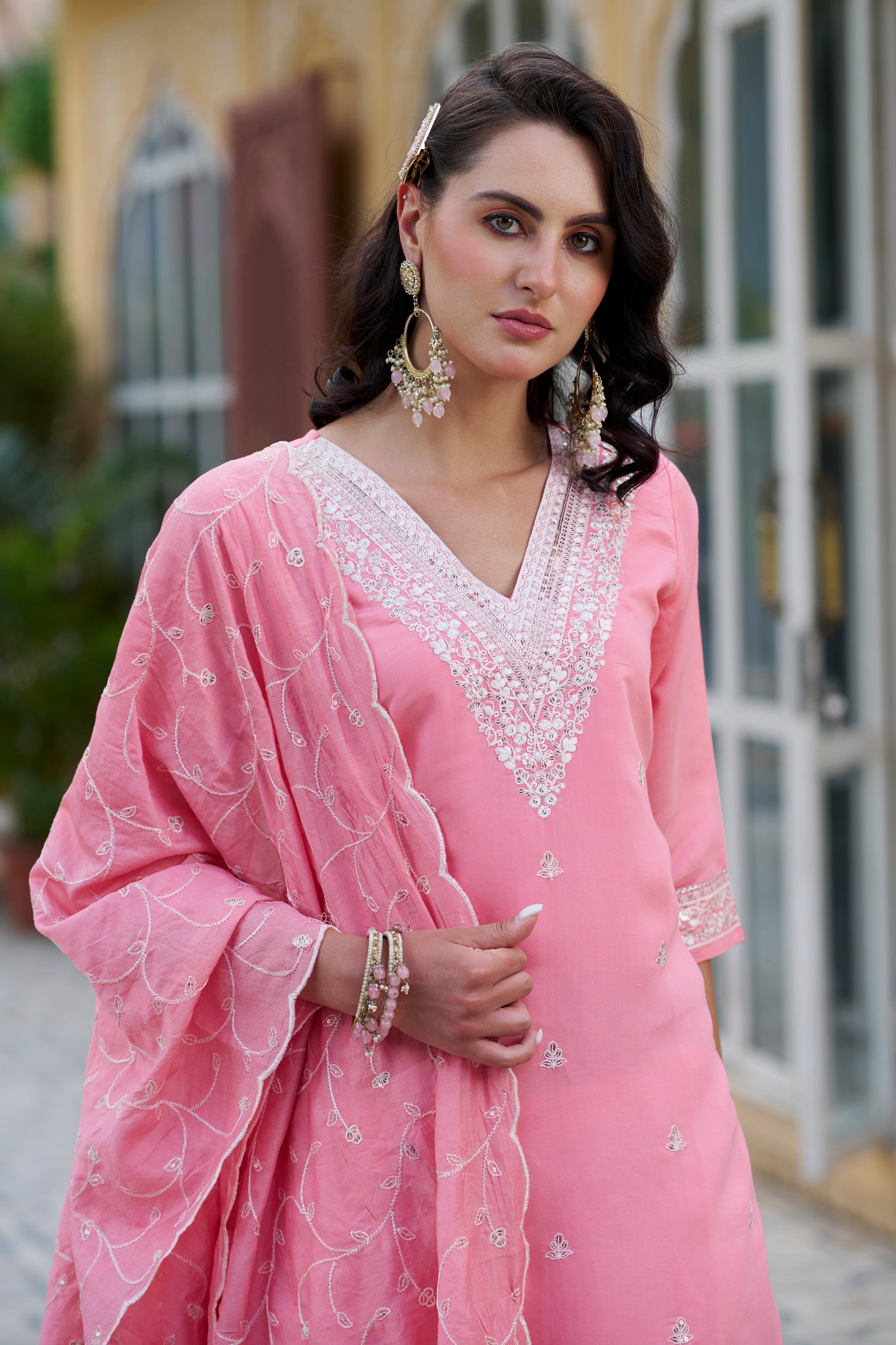 Trishna Women Kurta and Pant Sets Silk Blend Fabric - FitVibe Fashion