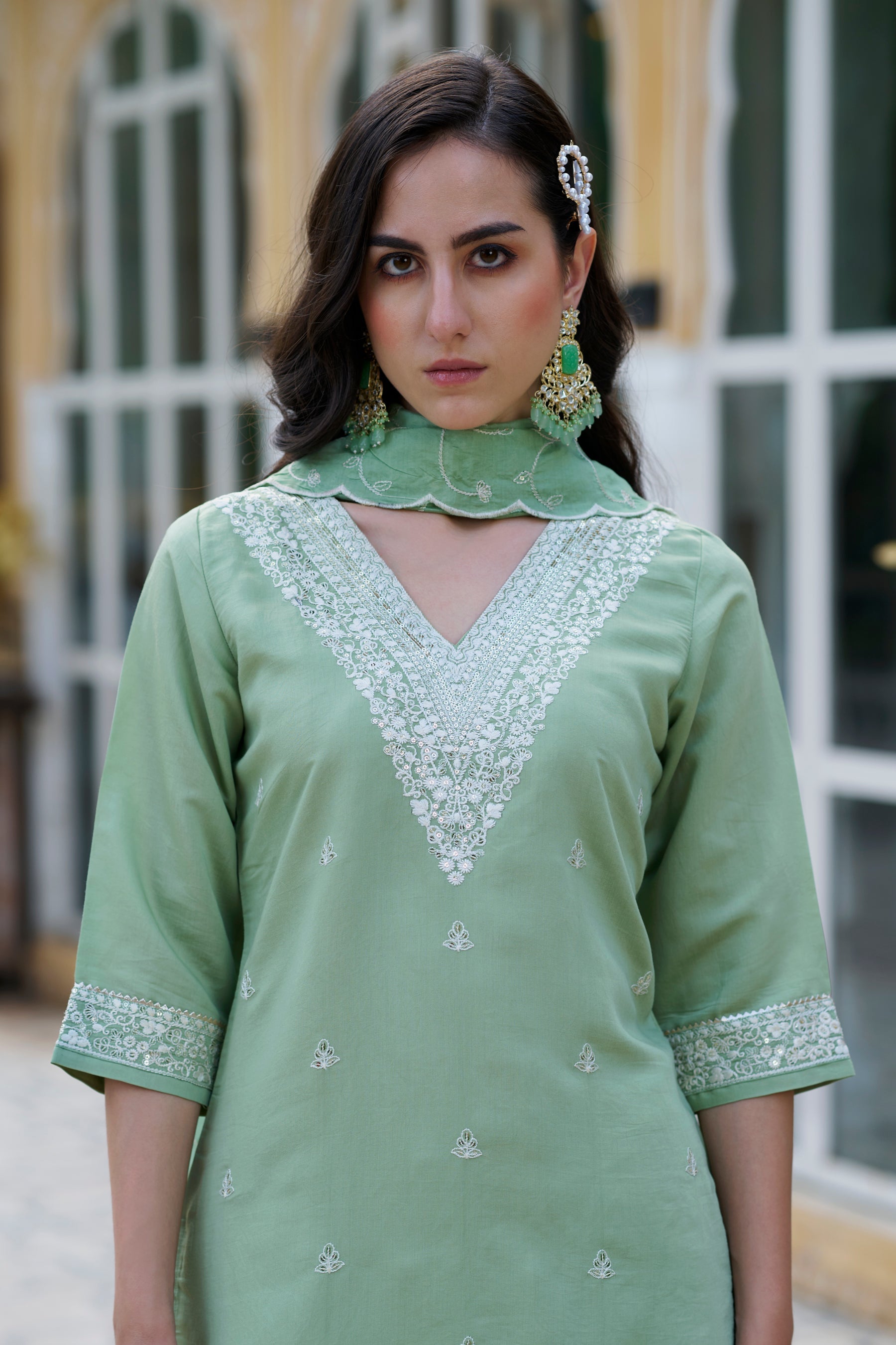 Meera Women Kurta and Pant Sets Silk Blend Fabric - FitVibe Fashion