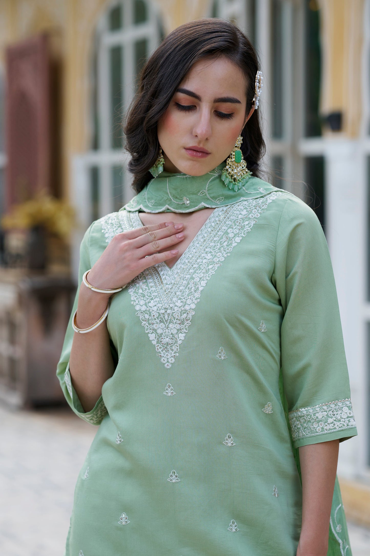 Meera Women Kurta and Pant Sets Silk Blend Fabric - FitVibe Fashion