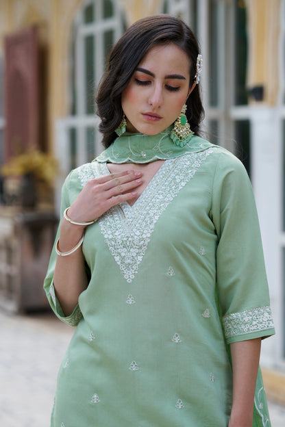 Meera Women Kurta and Pant Sets Silk Blend Fabric - FitVibe Fashion