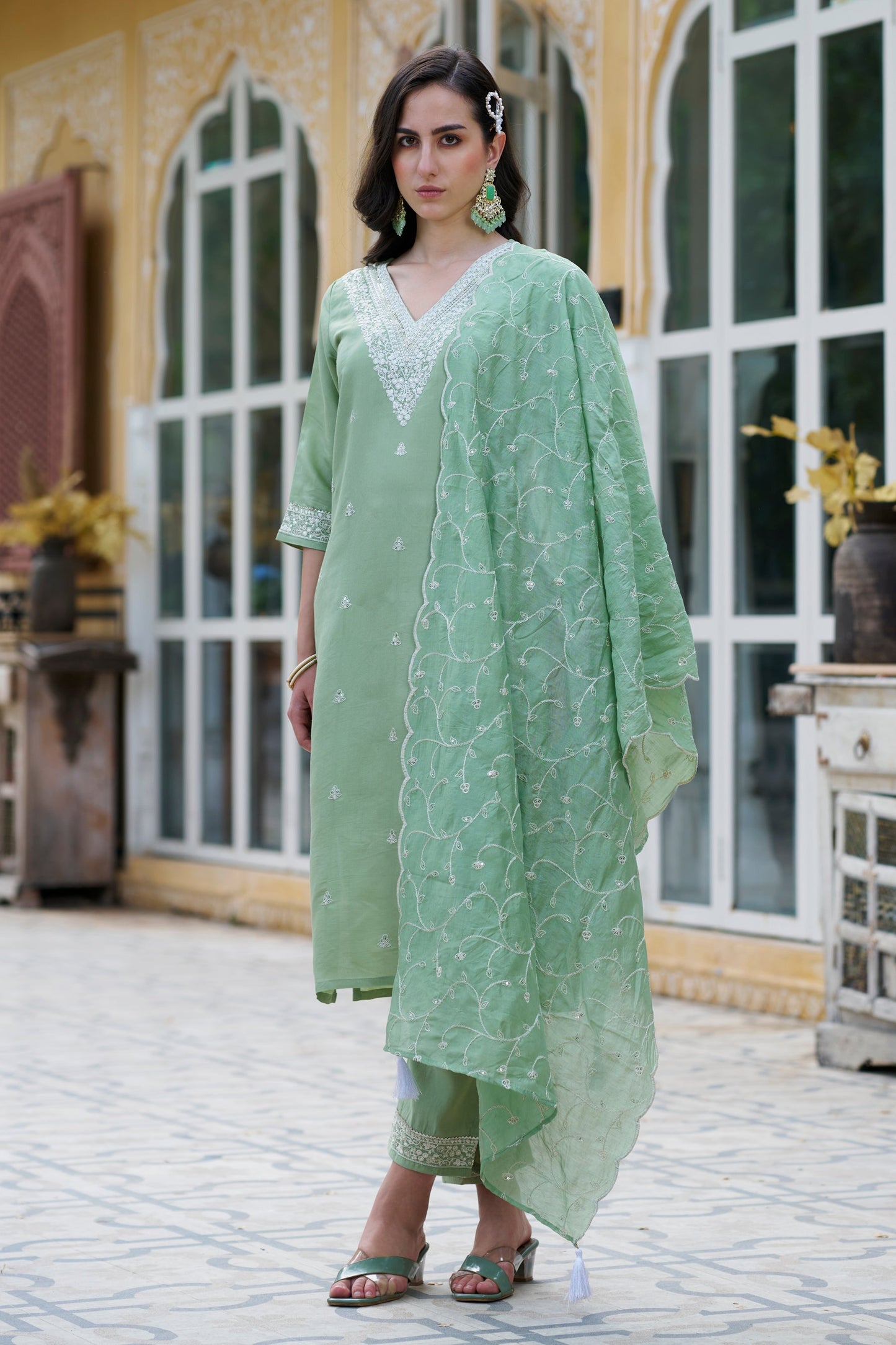 Meera Women Kurta and Pant Sets Silk Blend Fabric - FitVibe Fashion