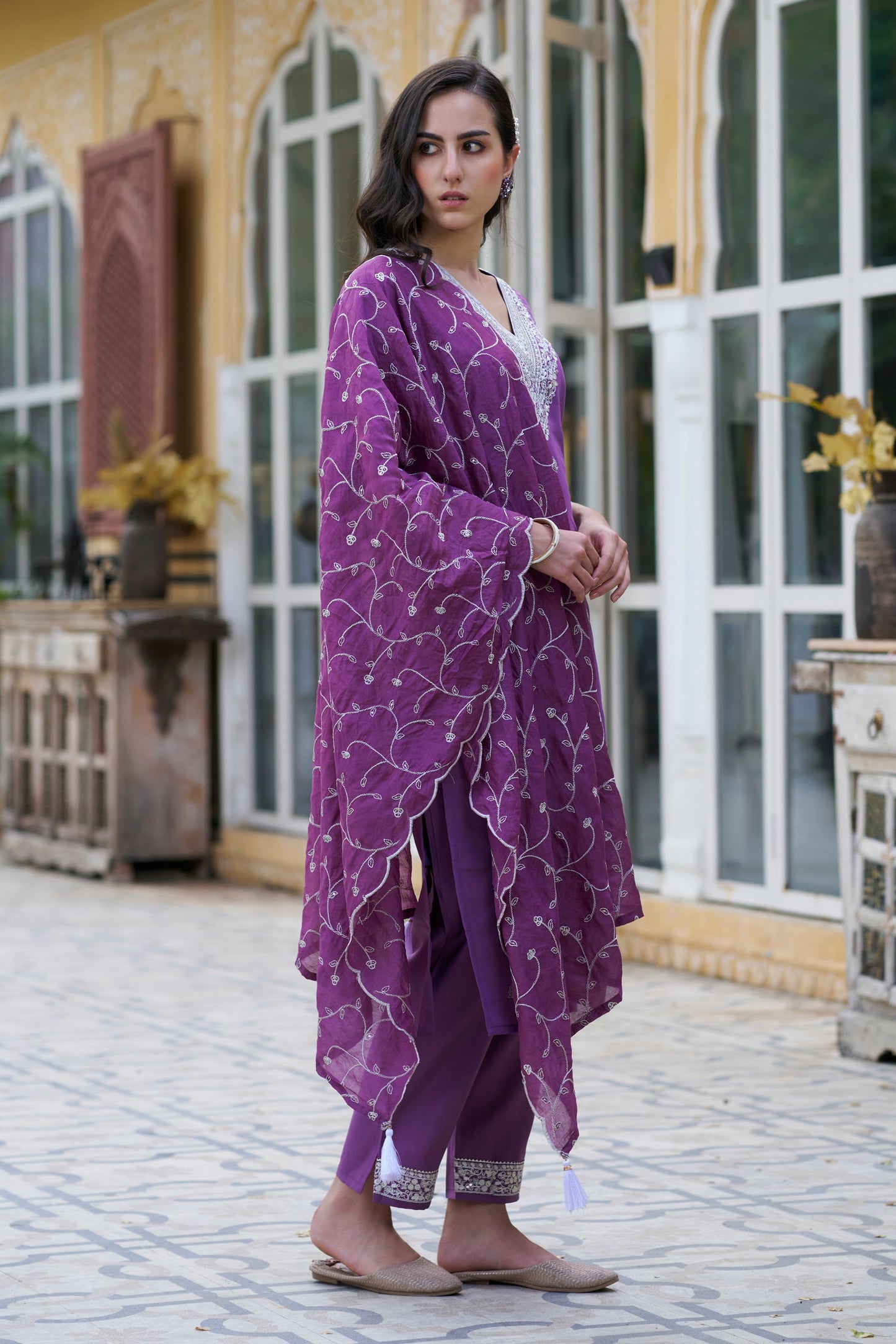 Shehnai Women Kurta and Pant Sets Silk Blend Fabric - FitVibe Fashion