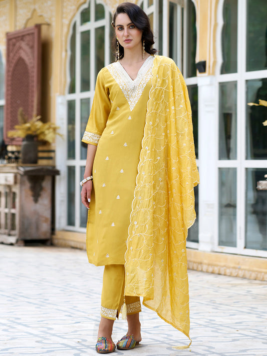 Kalpana Women Kurta and Pant Sets Silk Blend Fabric - FitVibe Fashion