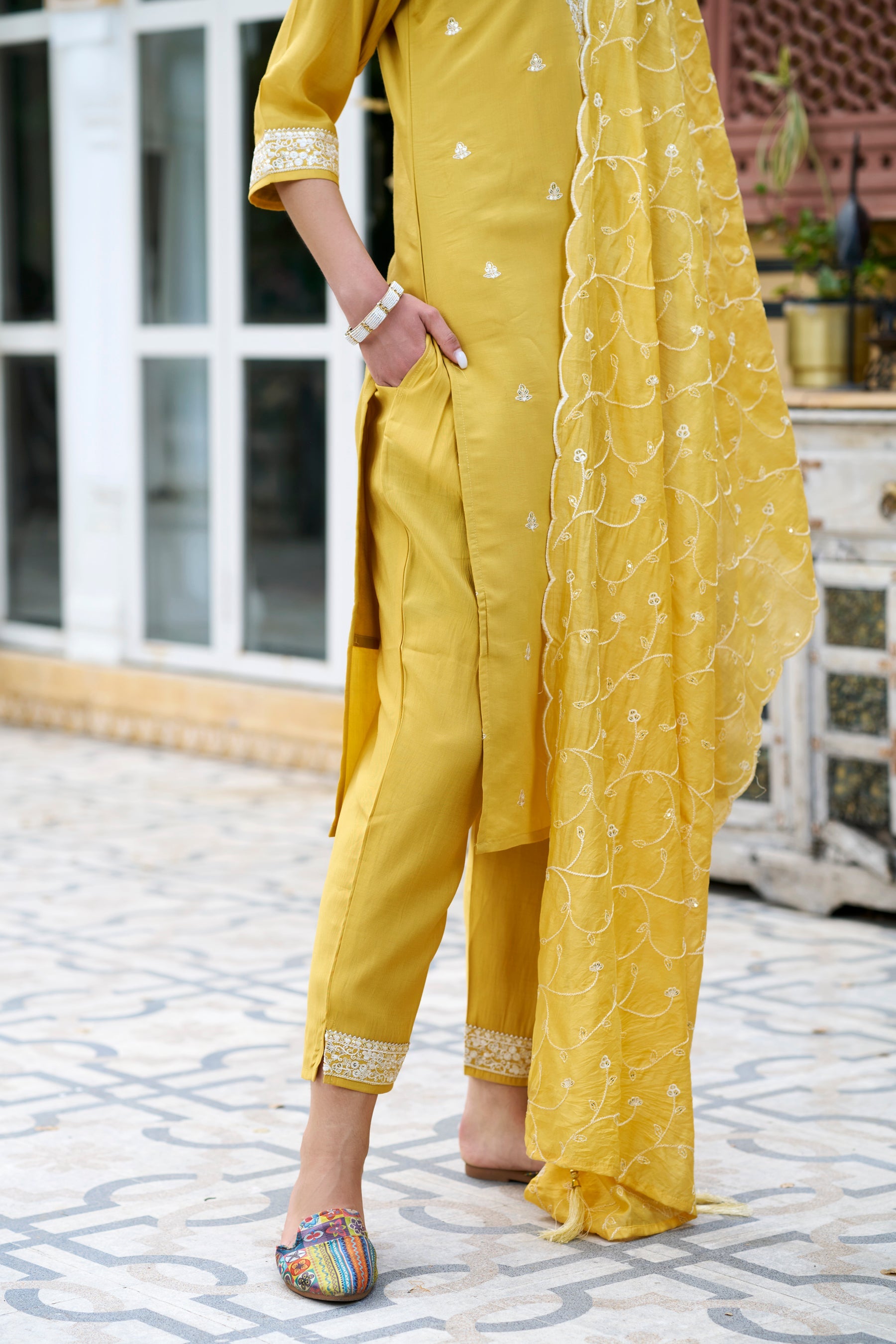 Kalpana Women Kurta and Pant Sets Silk Blend Fabric - FitVibe Fashion