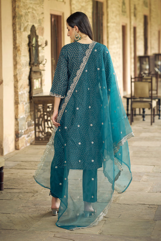 Chaitra Women Kurta and Pant Sets Muslin Print Fabric - FitVibe Fashion