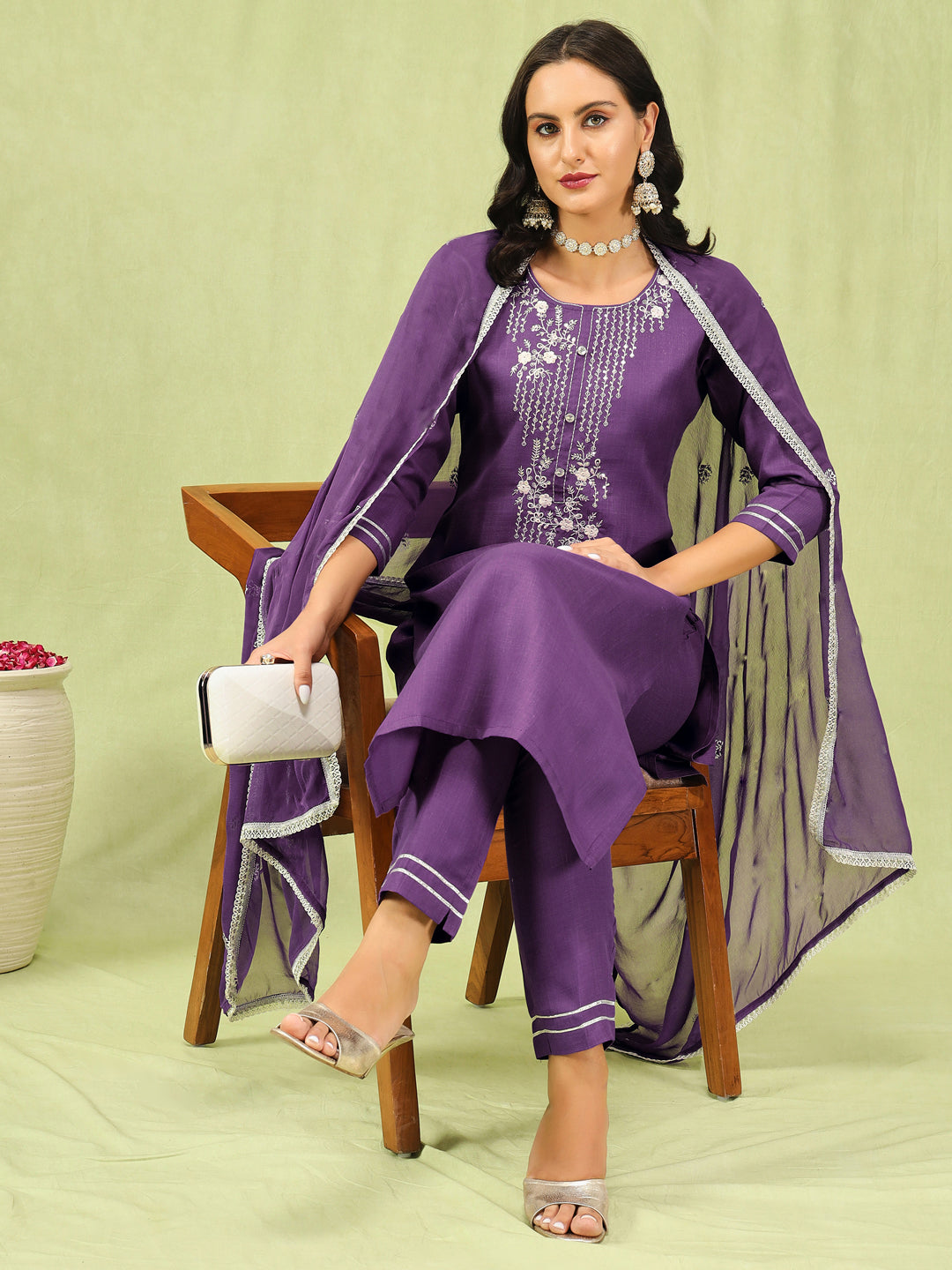 Shanti Women Kurta and Pant Sets Cotton Blend Fabric - FitVibe Fashion