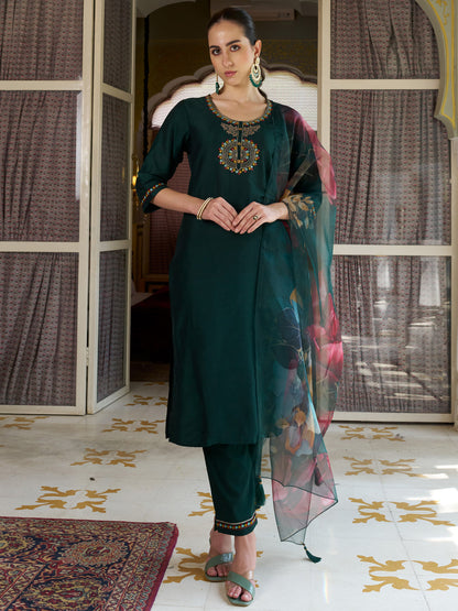 Diya Women Kurta and Pant Sets Cotton Silk Fabric - FitVibe Fashion