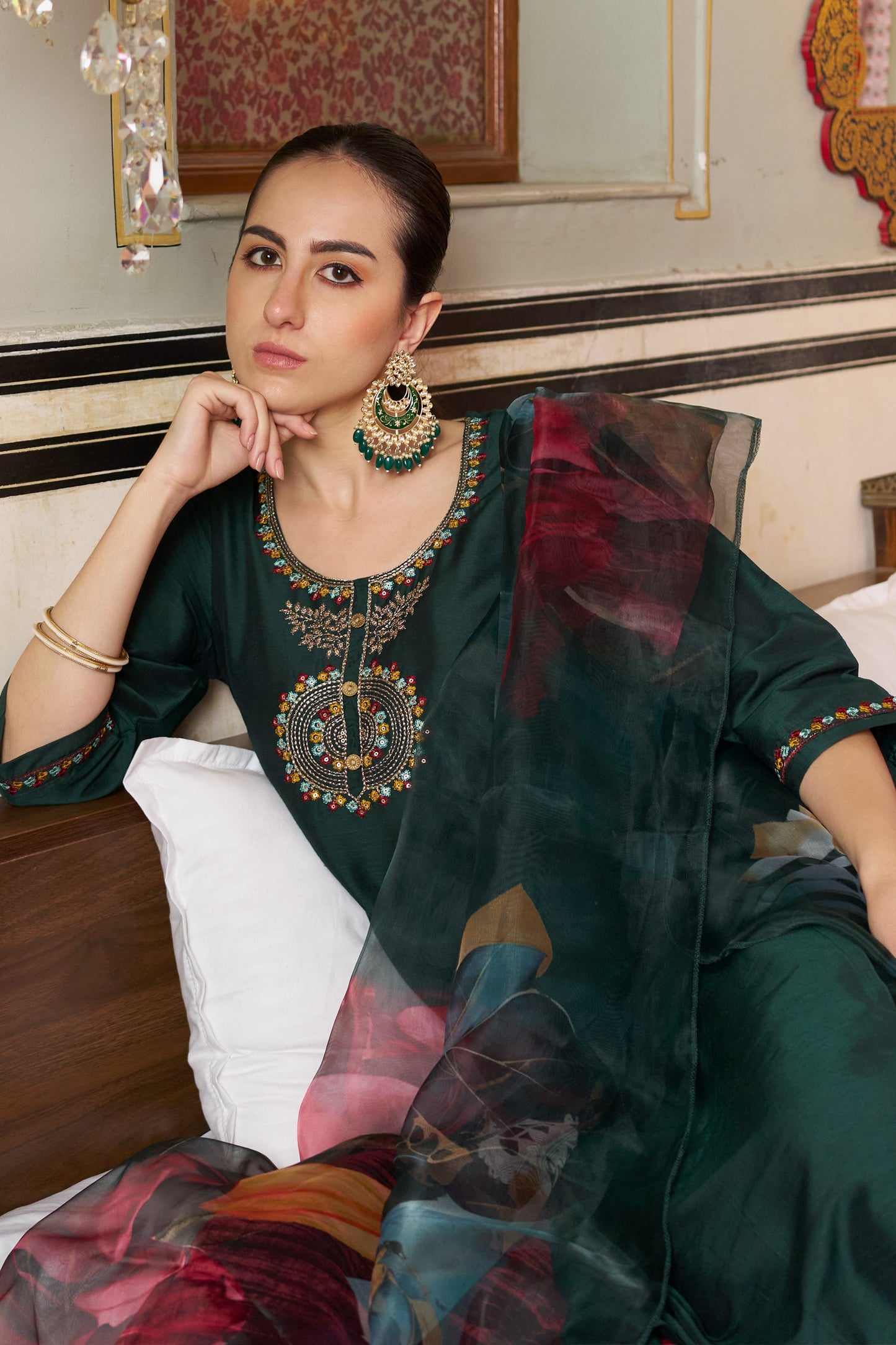 Diya Women Kurta and Pant Sets Cotton Silk Fabric - FitVibe Fashion